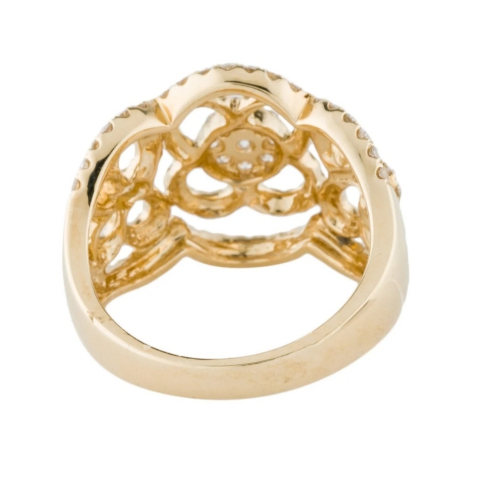 Elegant Gold Swirl Diamond Ring - Picture 5 of 7